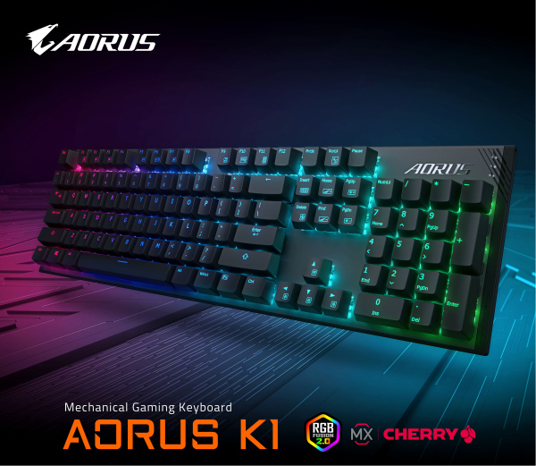 技嘉推出战斗版AORUS猎鹰K1机械式电竞键盘